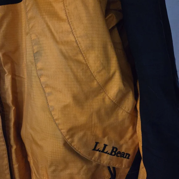 Vintage 1990's L.L. Bean Mountain Guide Gore-tex Shell Jacket Black & Yellow PL - Picture 8 of 10